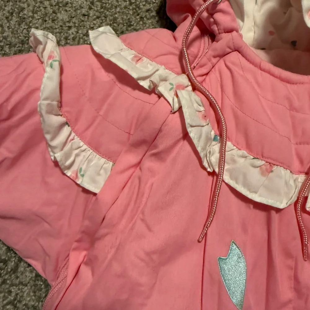 Baby Togs London Fog Pink Snowsuit 12M Ballet Bear Hooded